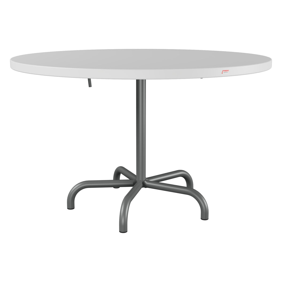 Schaffner Säntis Table repas rabattable Ø117cm – Blanc 90 / Graphite 73