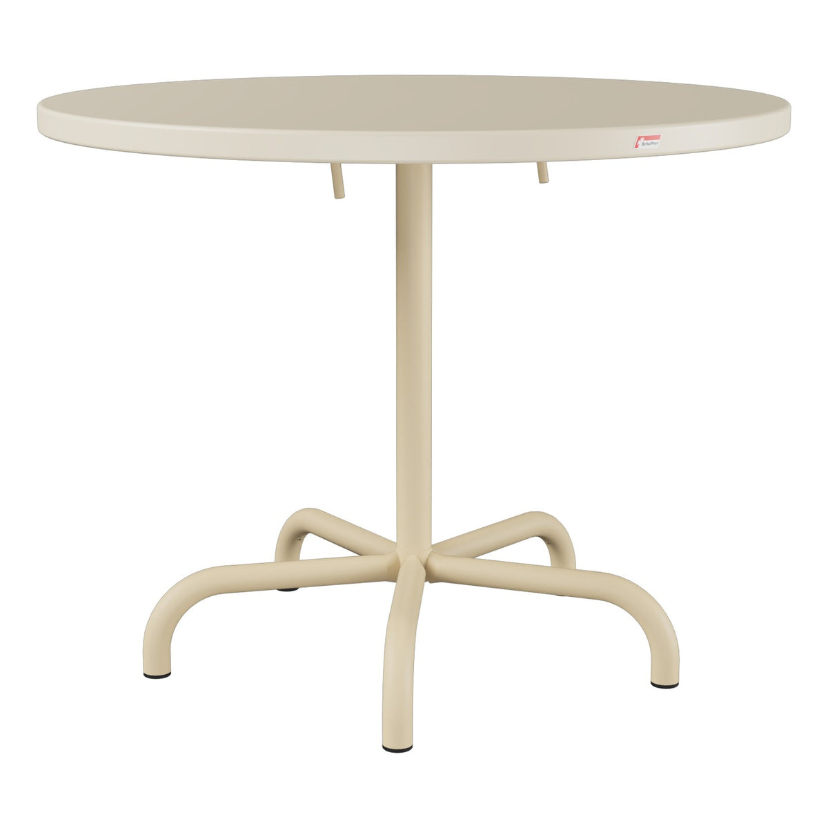 Schaffner Säntis Table repas rabattable Ø92cm – Sable Pastel 15 / Marron Pastel 83