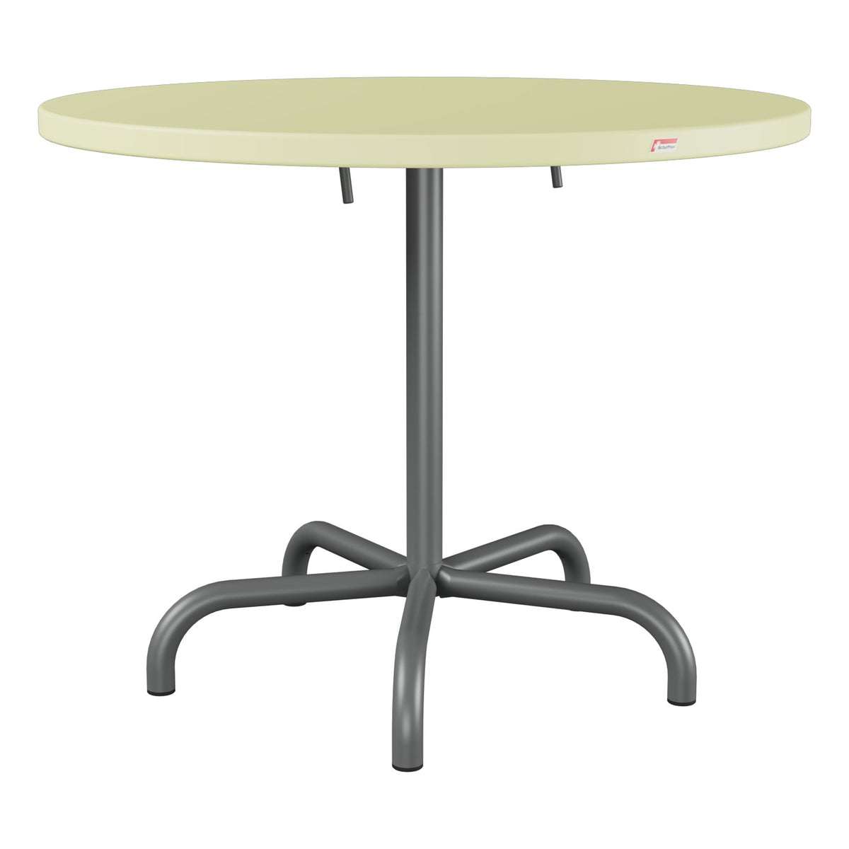 Schaffner Säntis Table repas rabattable Ø92cm – Jaune Buis 18 / Graphite 73