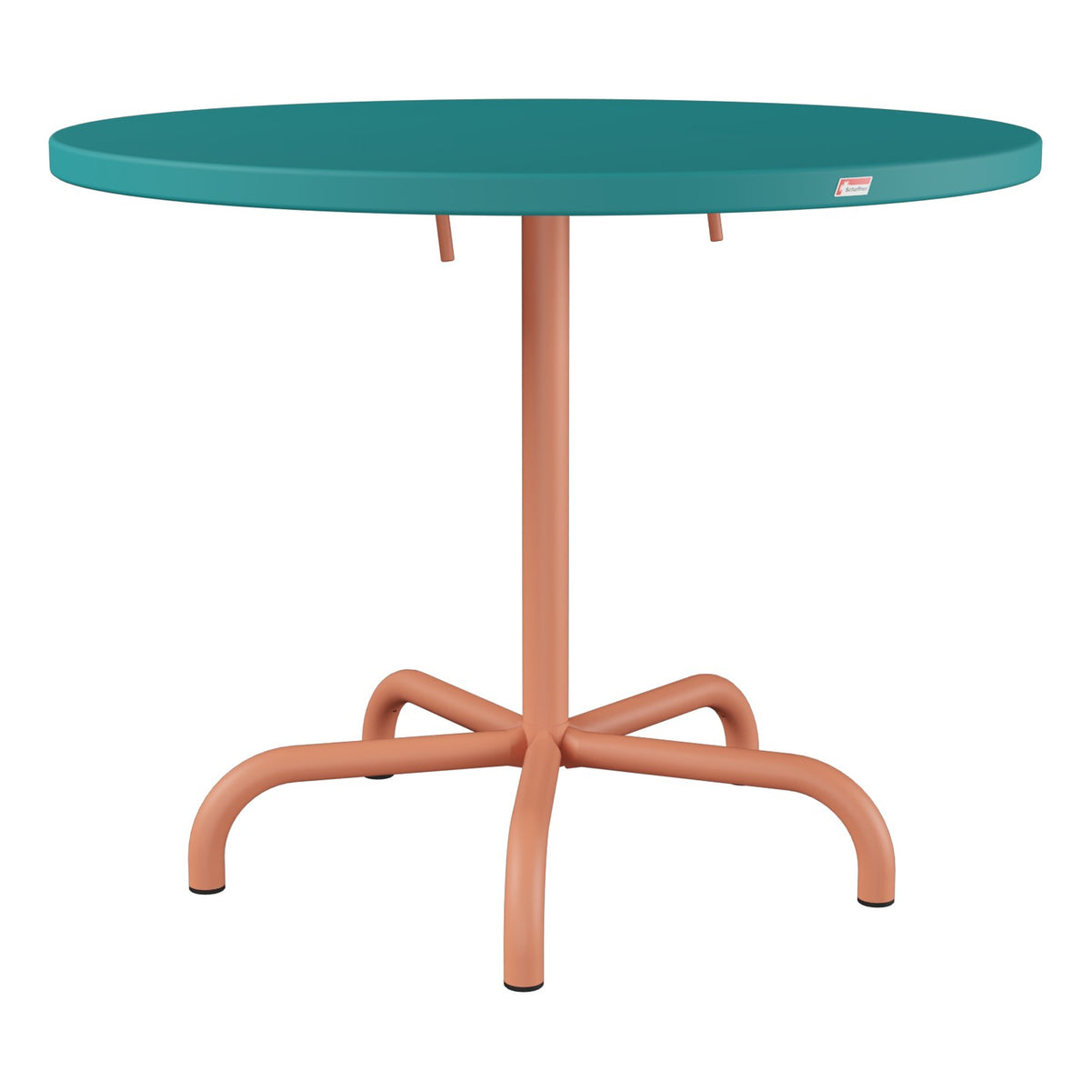Schaffner Säntis Table repas rabattable Ø92cm – Bleu Kali 56 / Terracotta 84
