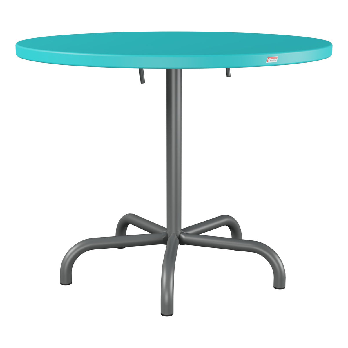 Schaffner Säntis Table repas rabattable Ø92cm – Turquoise 58 / Graphite 73