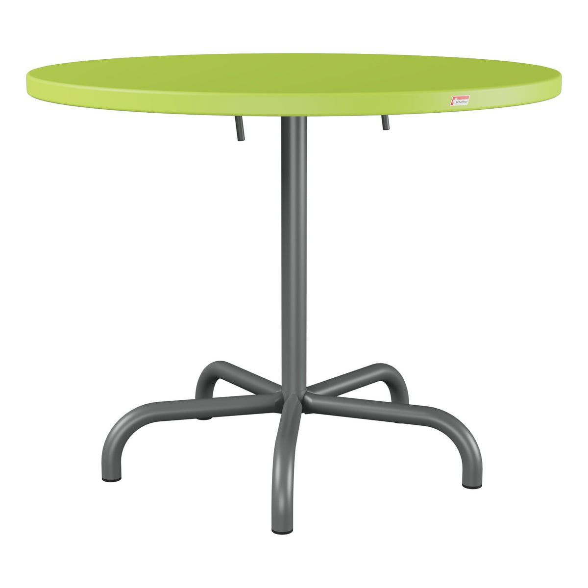Schaffner Säntis Table repas rabattable Ø92cm – Vert clair 63 / Graphite 73