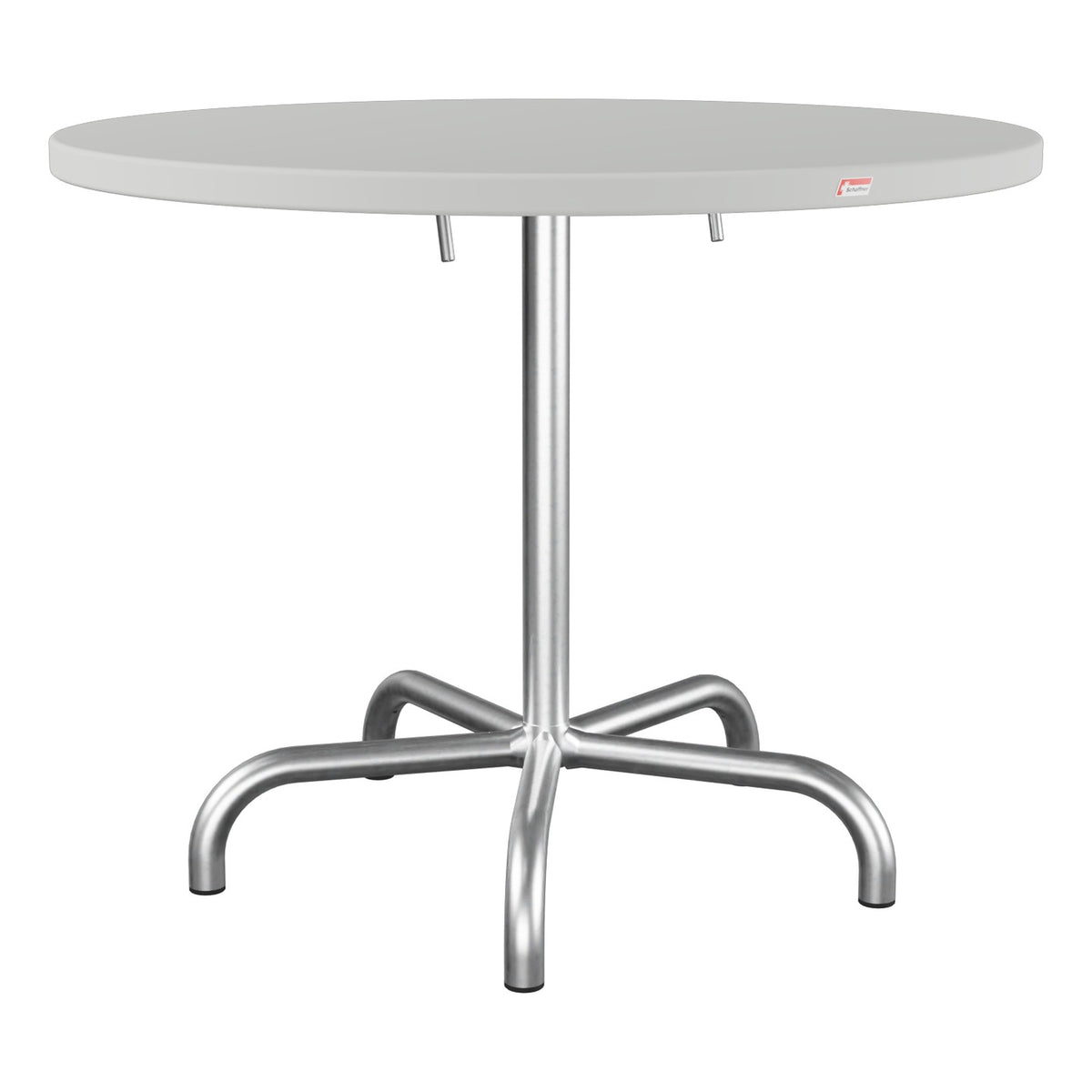 Schaffner Säntis Table repas rabattable Ø92cm – Gris Argent 78 / Galvanisé à chaud 02