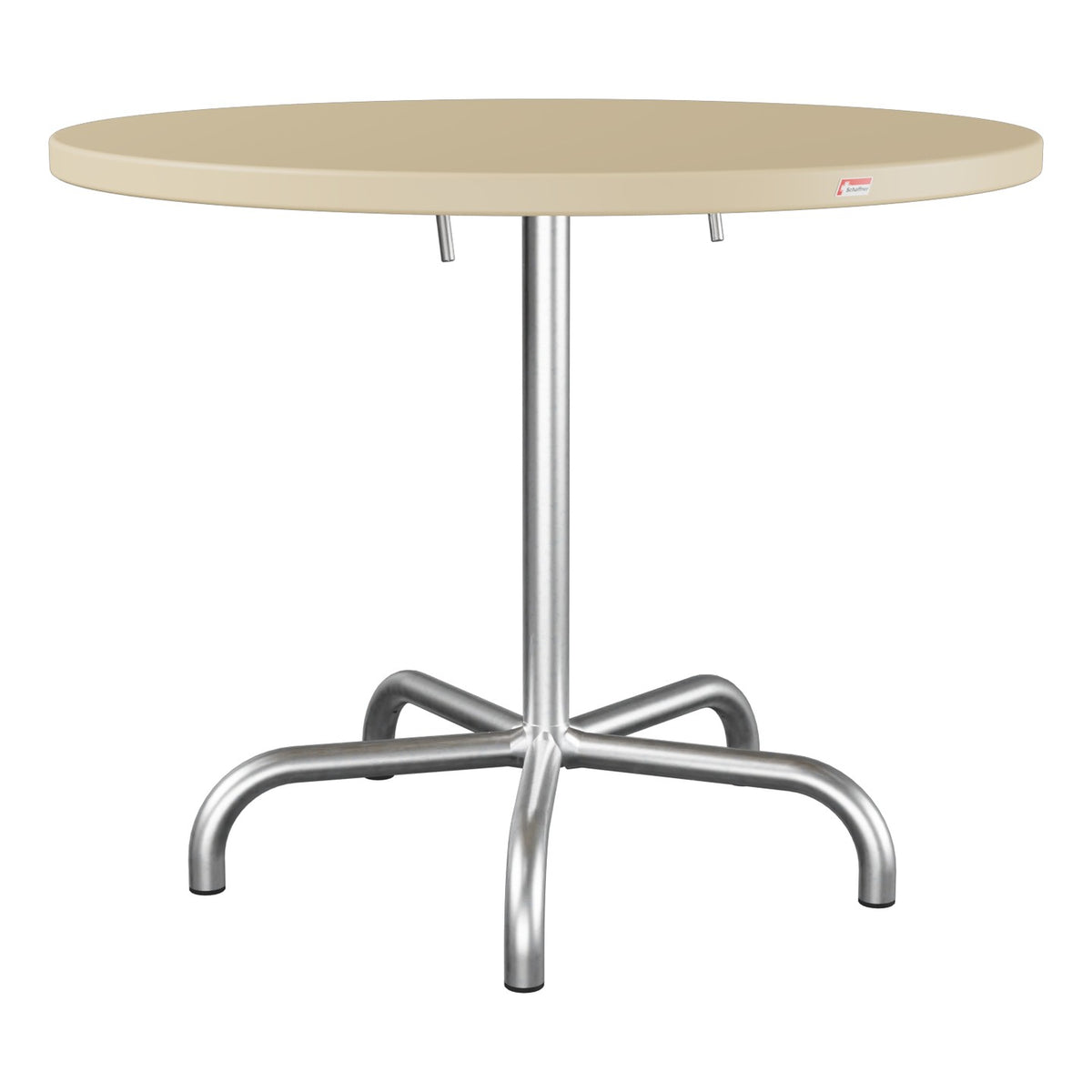 Schaffner Säntis Table repas rabattable Ø92cm – Marron Pastel 83 / Galvanisé à chaud 02