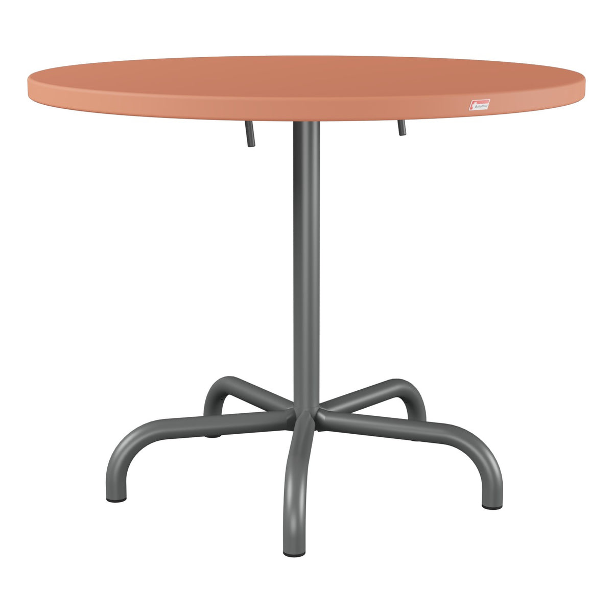 Schaffner Säntis Table repas rabattable Ø92cm – Terracotta 84 / Graphite 73