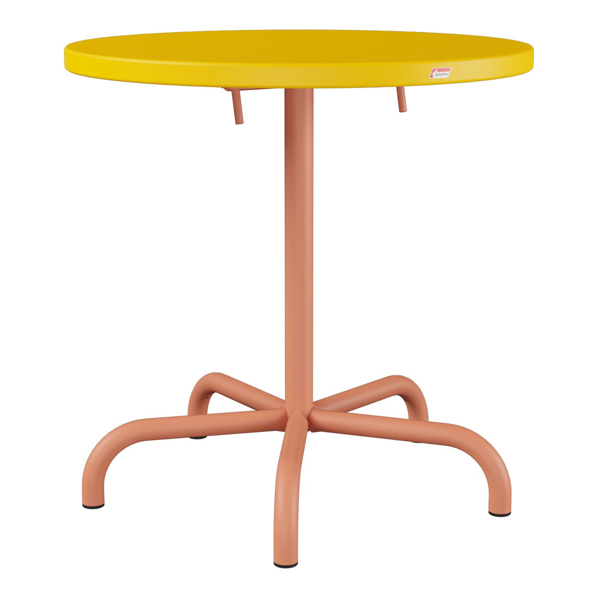 Schaffner Säntis Table repas rabattable Ø72cm – Jaune 11 / Terracotta 84