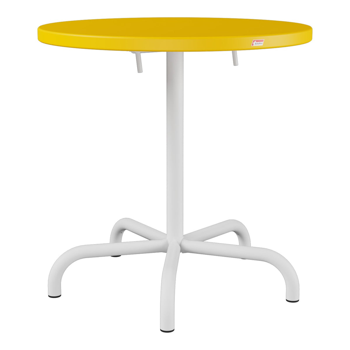 Schaffner Säntis Table repas rabattable Ø72cm – Jaune 11 / Blanc 90