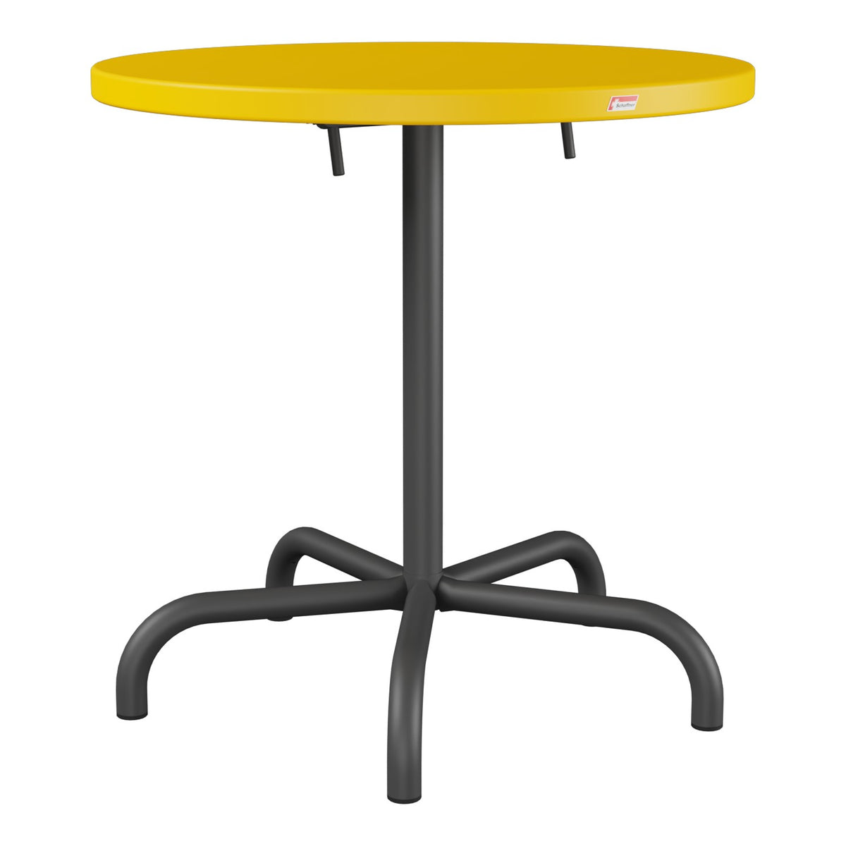 Schaffner Säntis Table repas rabattable Ø72cm – Jaune 11 / Noir 91