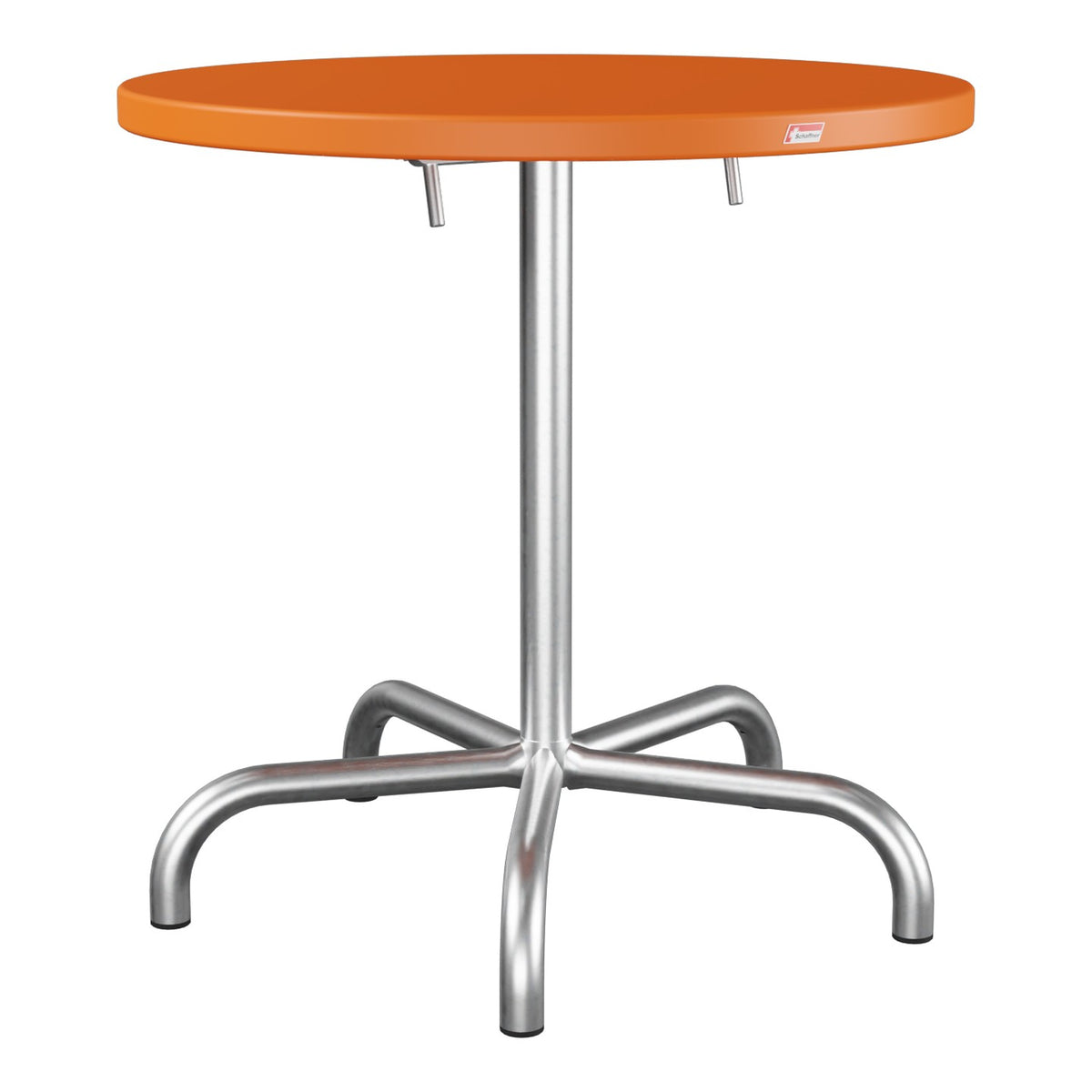 Schaffner Säntis Table repas rabattable Ø72cm – Orange 13 / Galvanisé à chaud 02