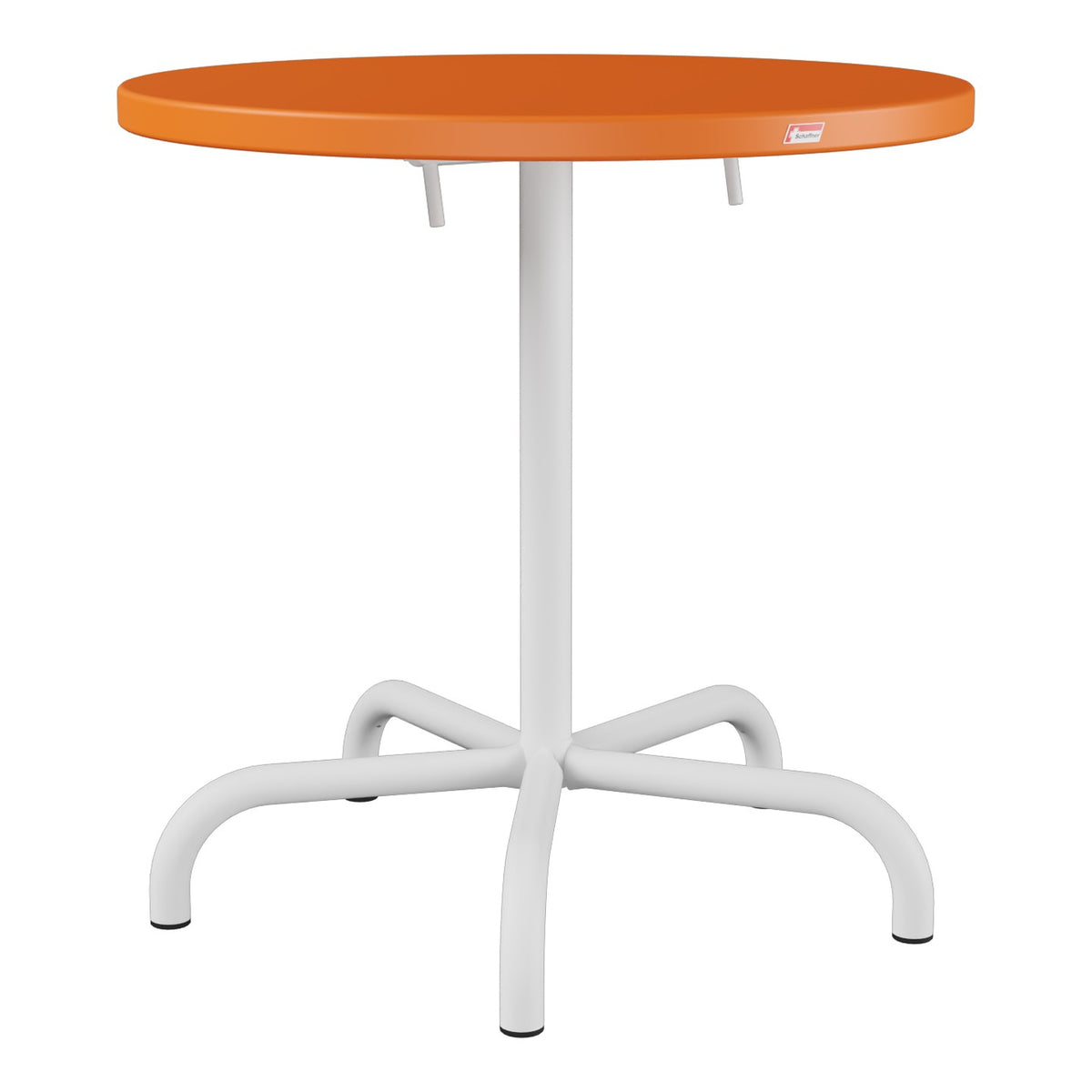 Schaffner Säntis Table repas rabattable Ø72cm – Orange 13 / Blanc 90