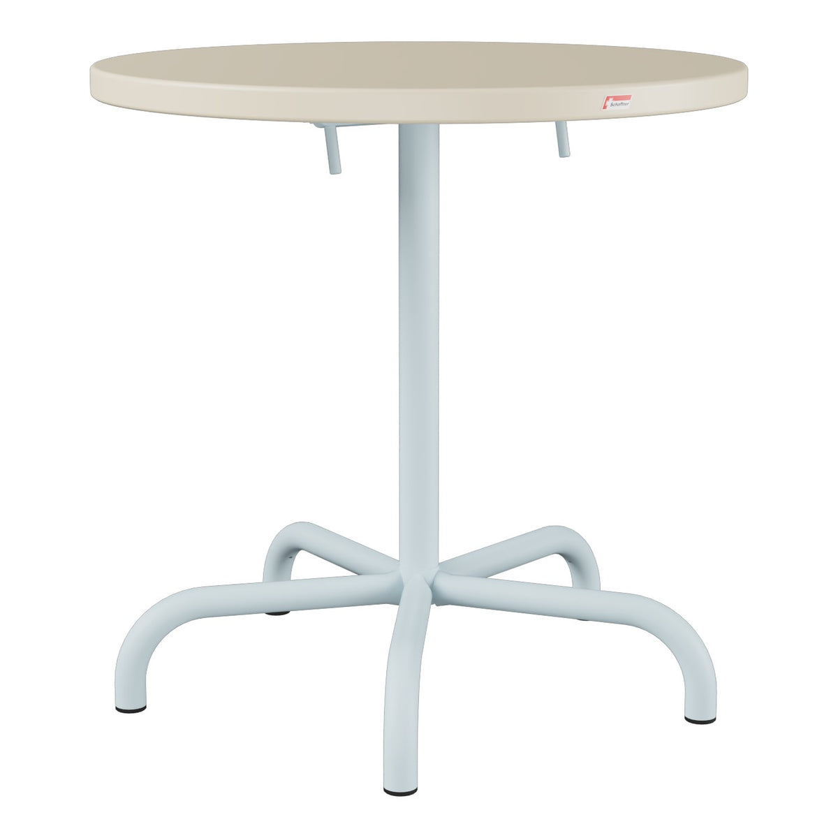 Schaffner Säntis Table repas rabattable Ø72cm – Sable Pastel 15 / Bleu Pastel 51