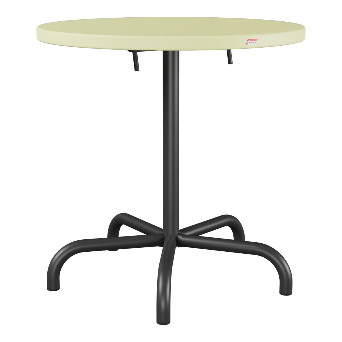 Schaffner Säntis Table repas rabattable Ø72cm – Jaune Buis 18 / Anthracite 77