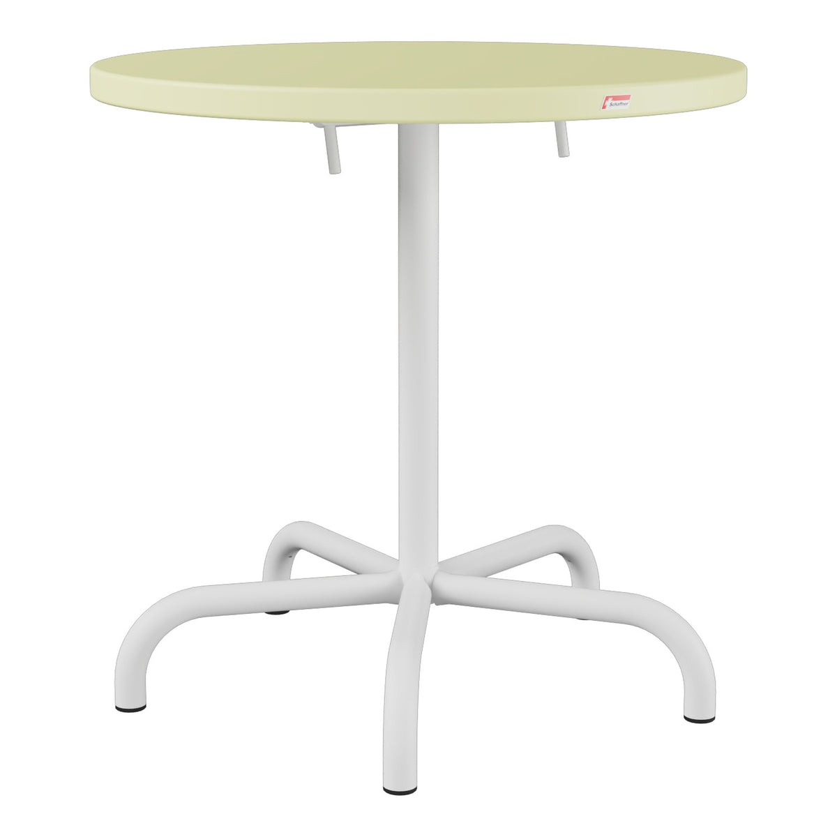 Schaffner Säntis Table repas rabattable Ø72cm – Jaune Buis 18 / Blanc 90