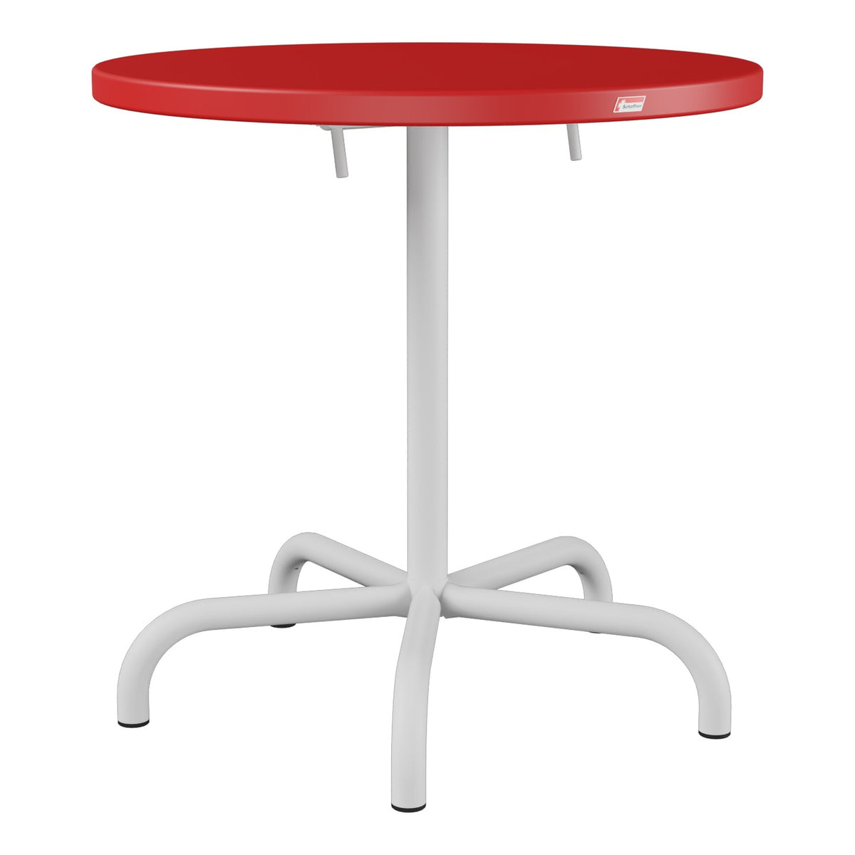 Schaffner Säntis Table repas rabattable Ø72cm – Rouge 30 / Gris Argent 78