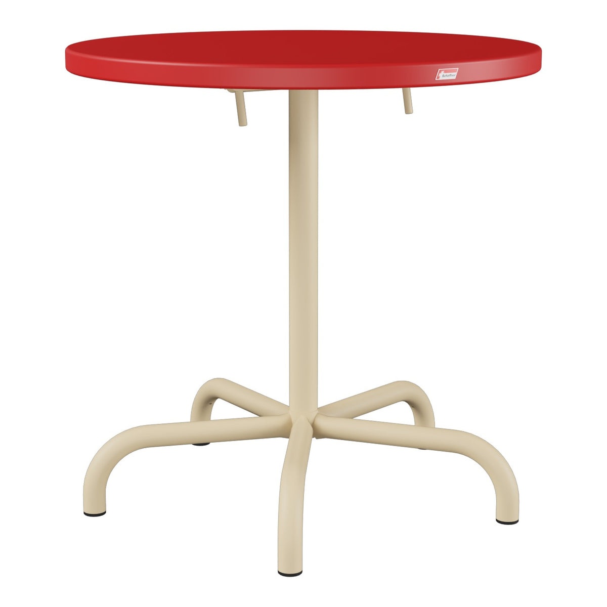 Schaffner Säntis Table repas rabattable Ø72cm – Rouge 30 / Marron Pastel 83