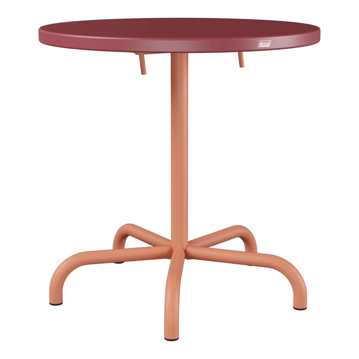 Schaffner Säntis Table repas rabattable Ø72cm – Bordeaux 38 / Terracotta 84