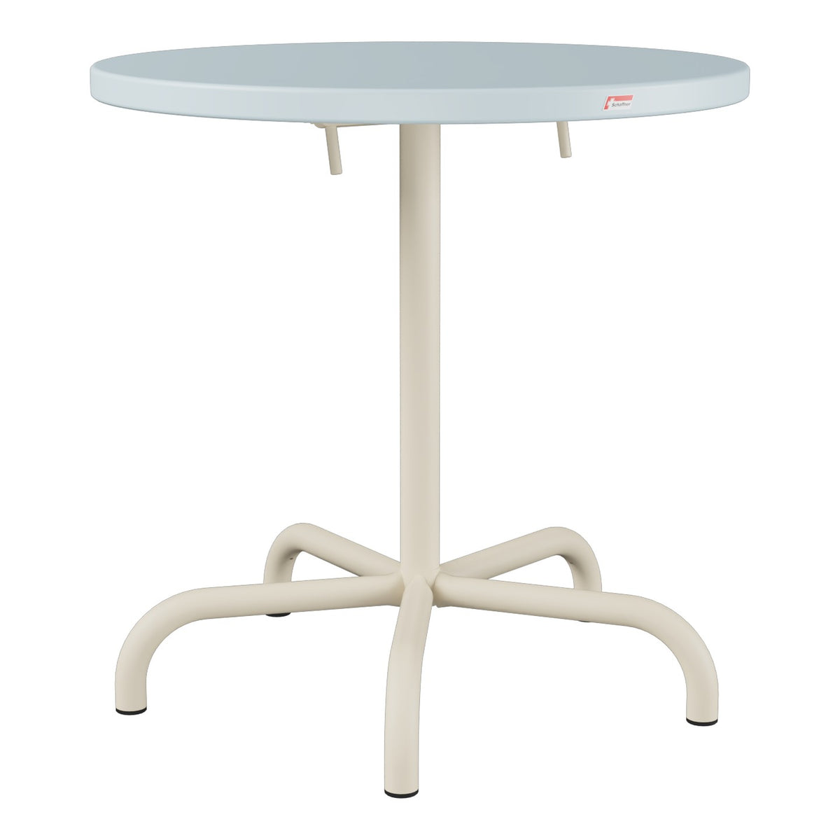 Schaffner Säntis Table repas rabattable Ø72cm – Bleu Pastel 51 / Sable Pastel 15