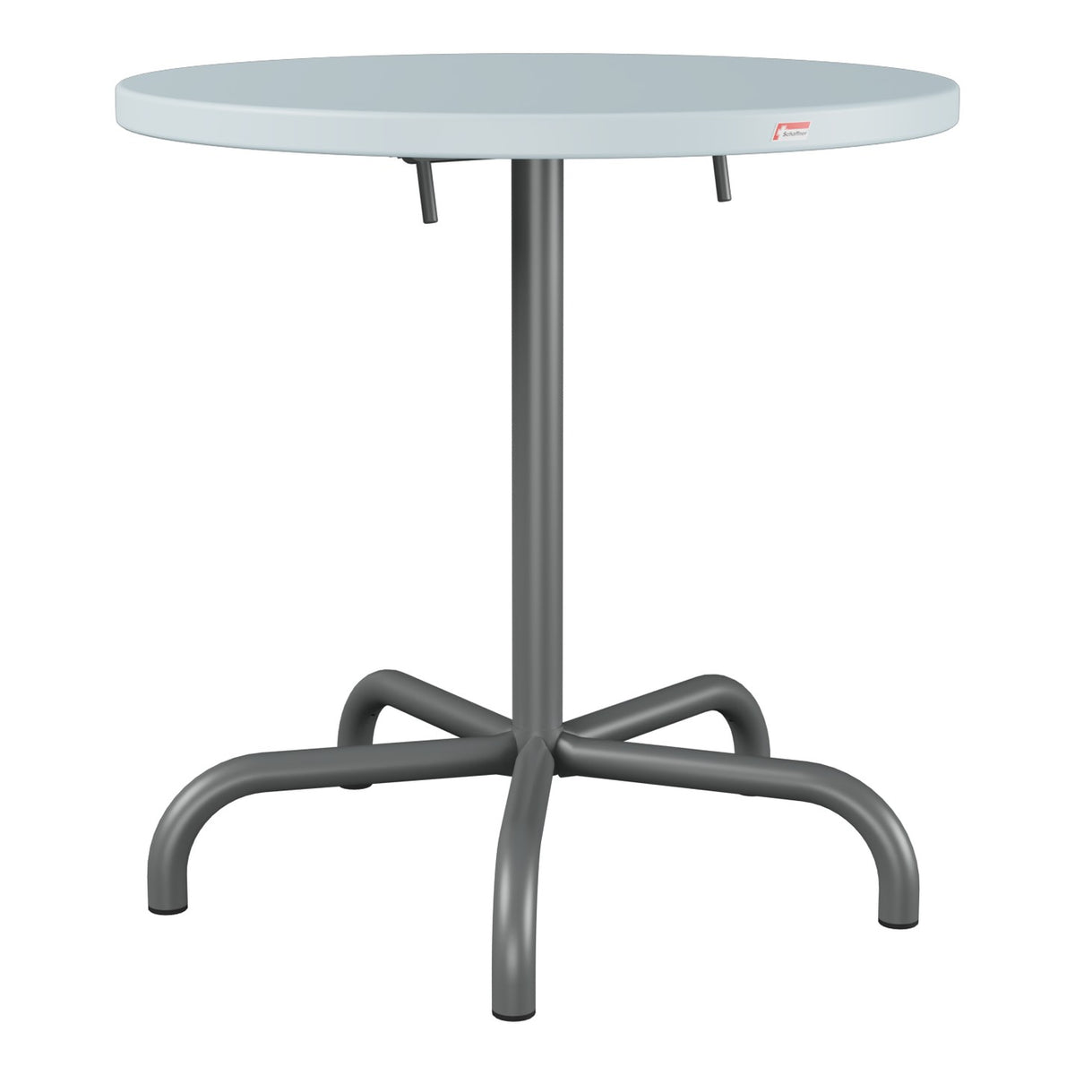 Schaffner Säntis Table repas rabattable Ø72cm – Bleu Pastel 51 / Graphite 73