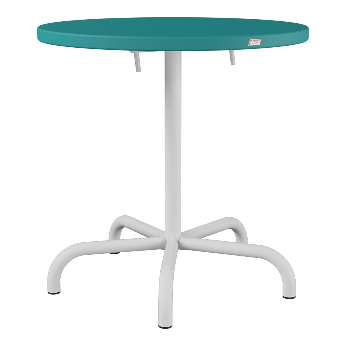Schaffner Säntis Table repas rabattable Ø72cm – Bleu Kali 56 / Gris Argent 78