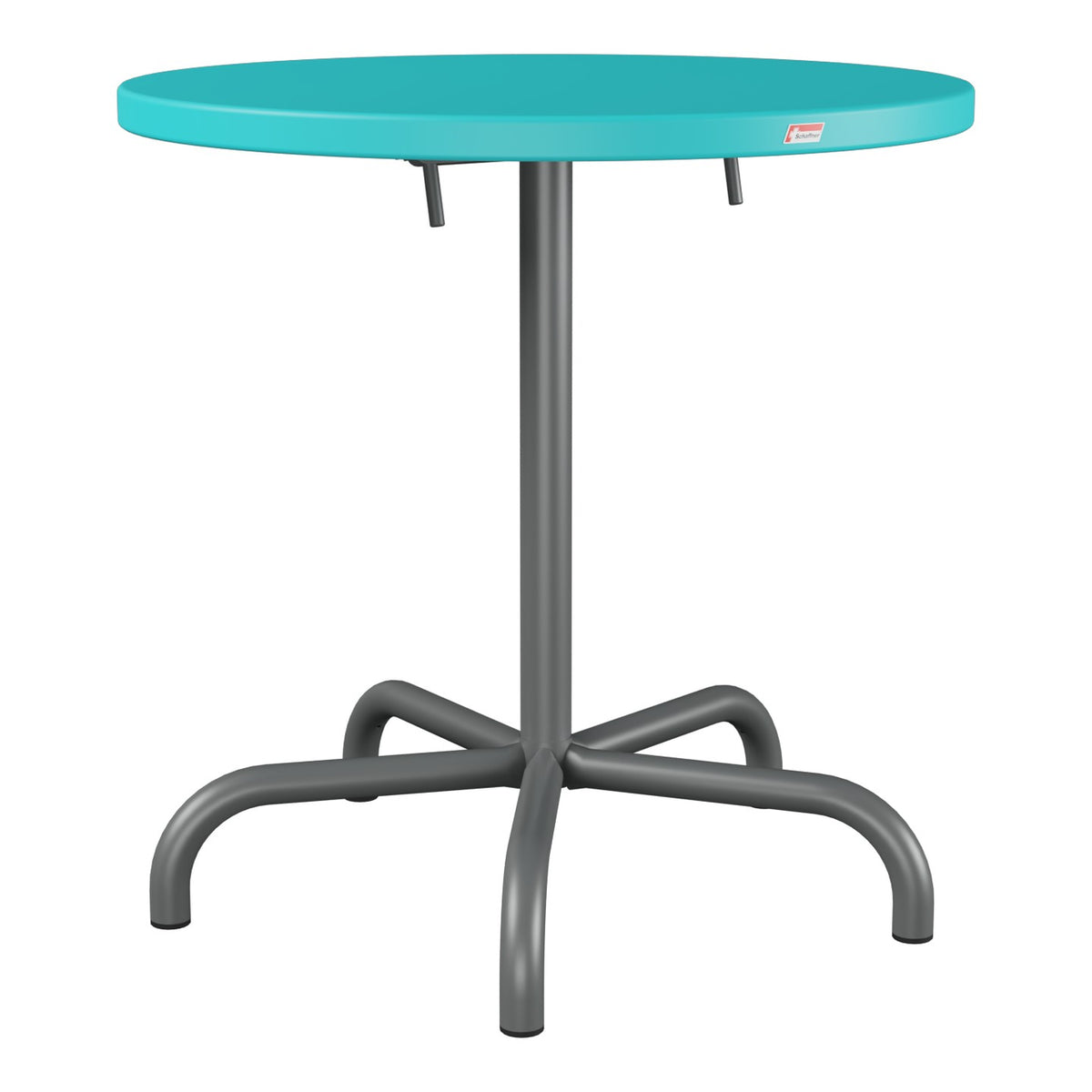 Schaffner Säntis Table repas rabattable Ø72cm – Turquoise 58 / Graphite 73