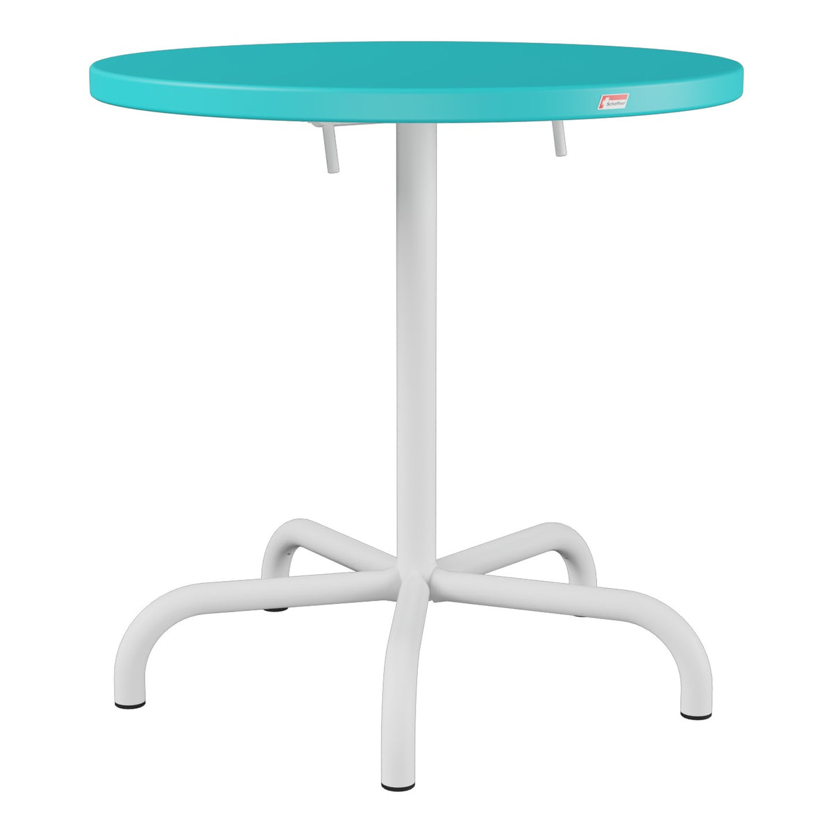 Schaffner Säntis Table repas rabattable Ø72cm – Turquoise 58 / Blanc 90