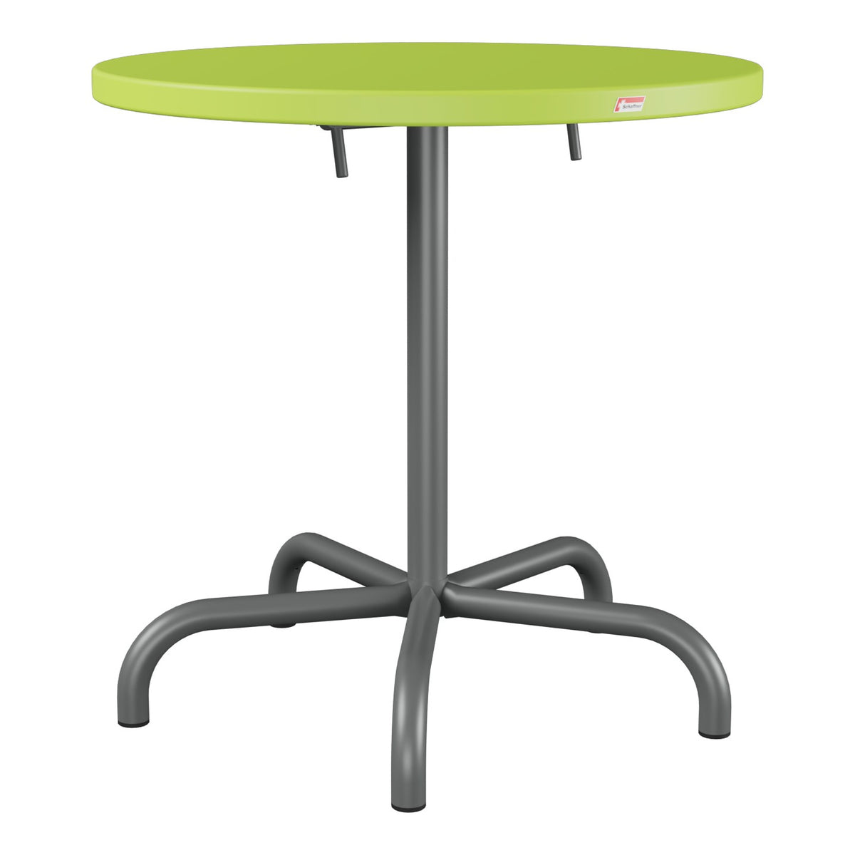 Schaffner Säntis Table repas rabattable Ø72cm – Vert clair 63 / Graphite 73
