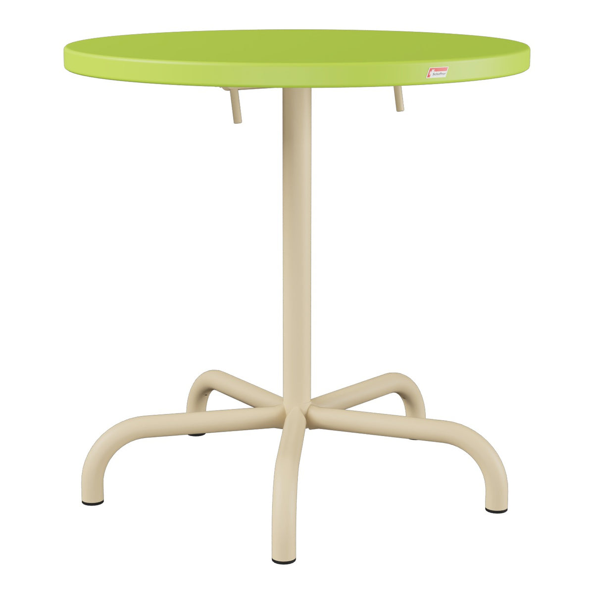 Schaffner Säntis Table repas rabattable Ø72cm – Vert clair 63 / Marron Pastel 83