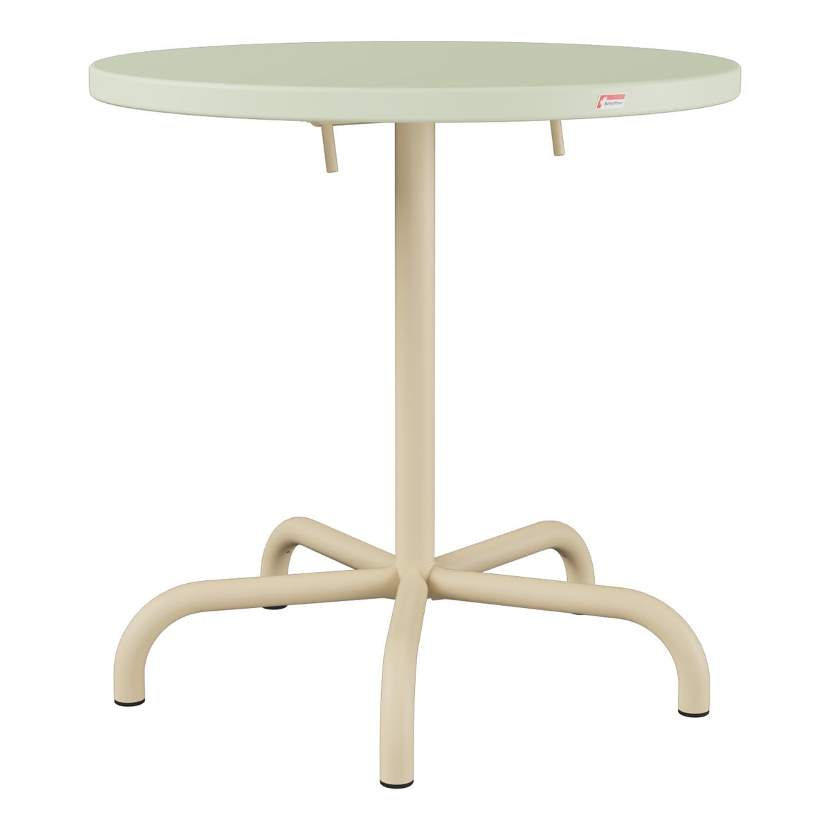 Schaffner Säntis Table repas rabattable Ø72cm – Vert Pastel 64 / Marron Pastel 83