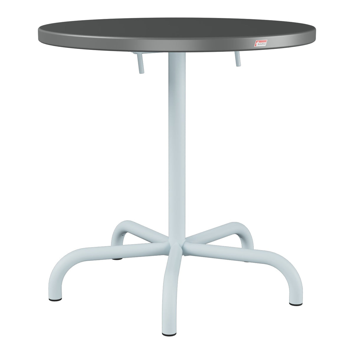 Schaffner Säntis Table repas rabattable Ø72cm – Graphite 73 / Bleu Pastel 51