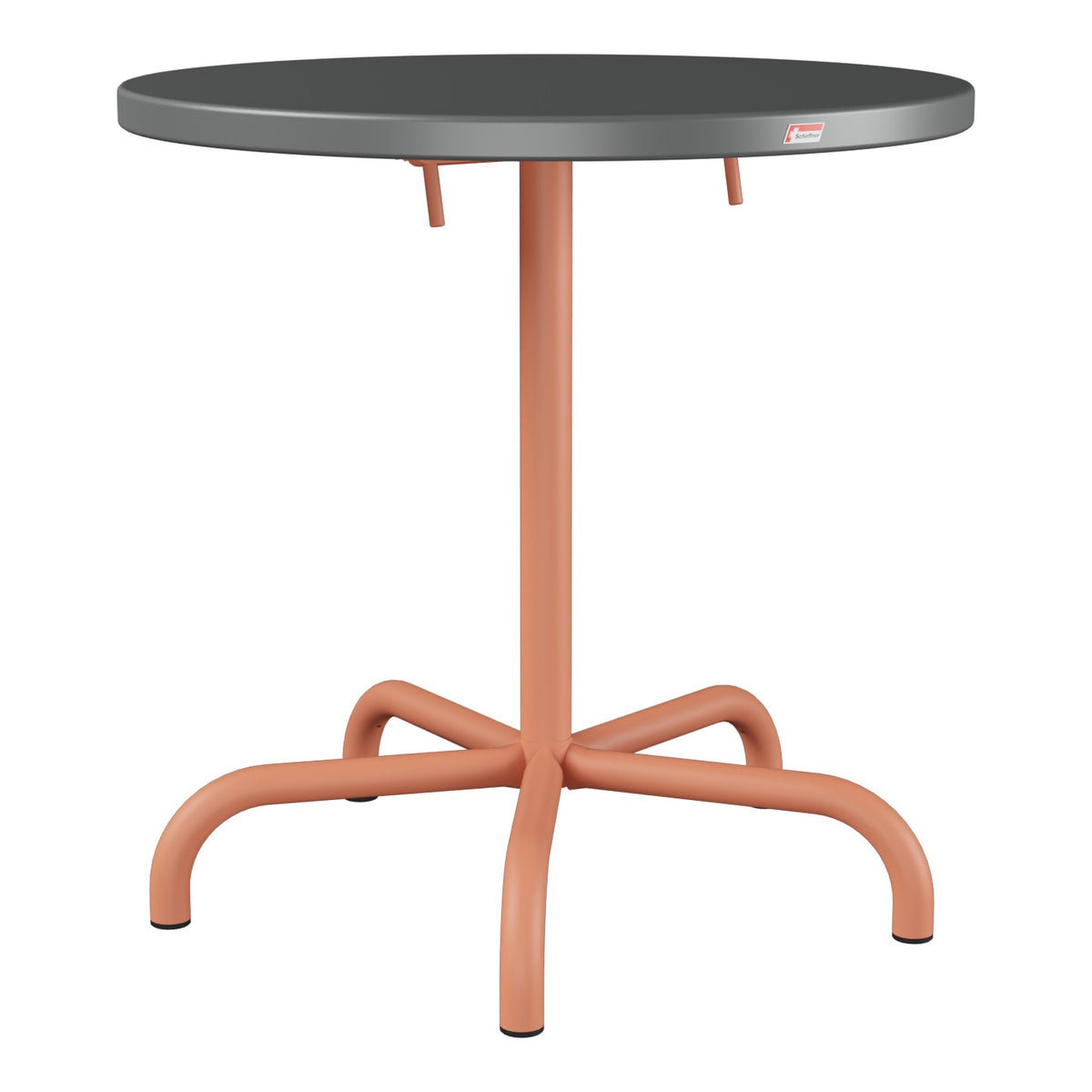Schaffner Säntis Table repas rabattable Ø72cm – Graphite 73 / Terracotta 84