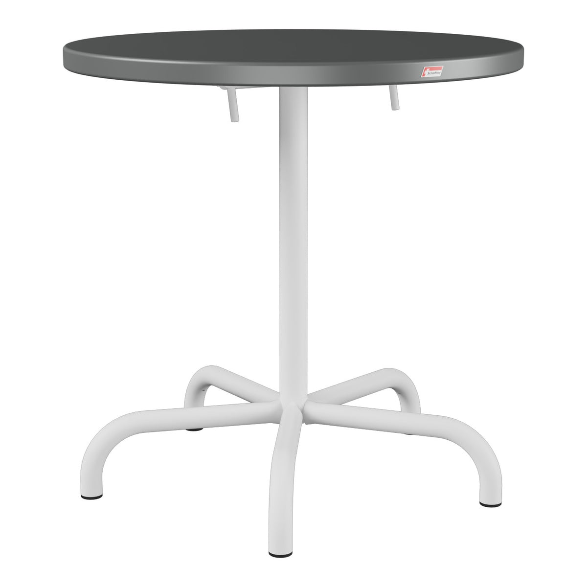 Schaffner Säntis Table repas rabattable Ø72cm – Graphite 73 / Blanc 90