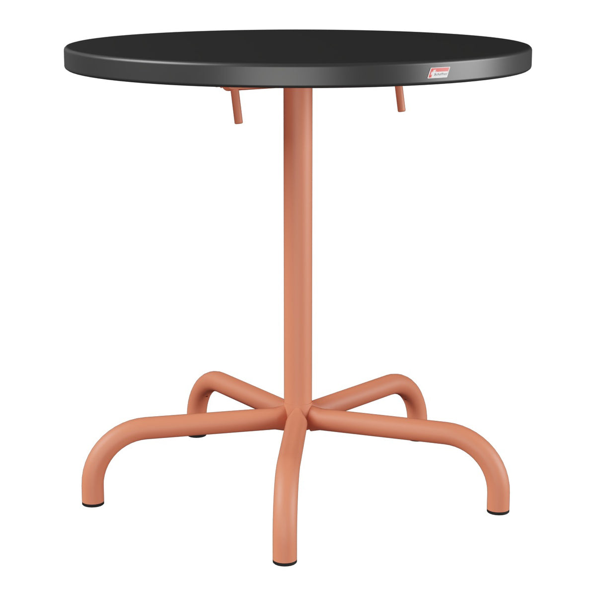 Schaffner Säntis Table repas rabattable Ø72cm – Anthracite 77 / Terracotta 84