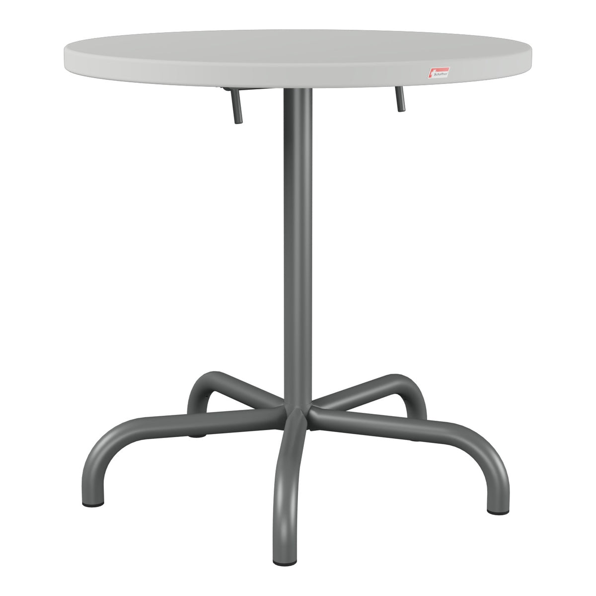 Schaffner Säntis Table repas rabattable Ø72cm – Gris Argent 78 / Graphite 73