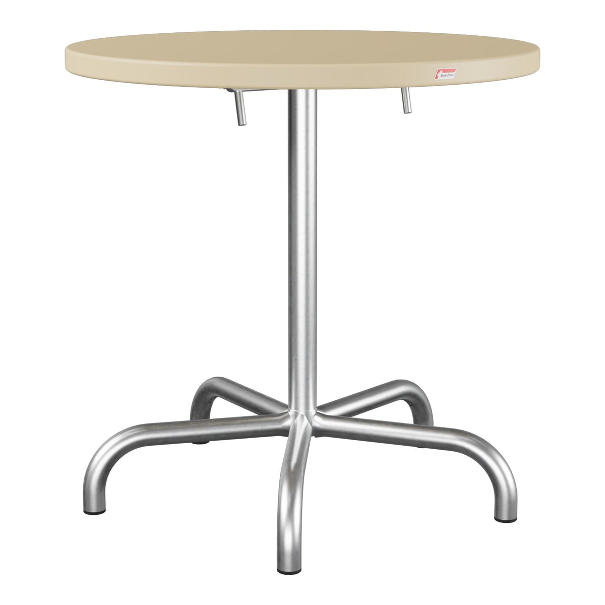Schaffner Säntis Table repas rabattable Ø72cm – Marron Pastel 83 / Galvanisé à chaud 02