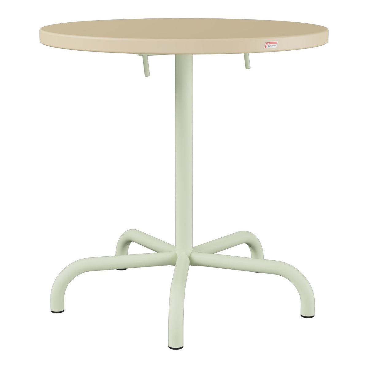 Schaffner Säntis Table repas rabattable Ø72cm – Marron Pastel 83 / Vert Pastel 64