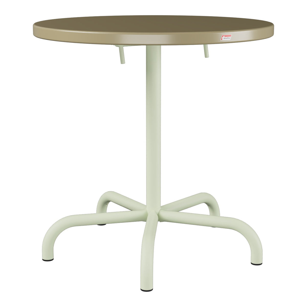 Schaffner Säntis Table repas rabattable Ø72cm – Champagne 85 / Vert Pastel 64