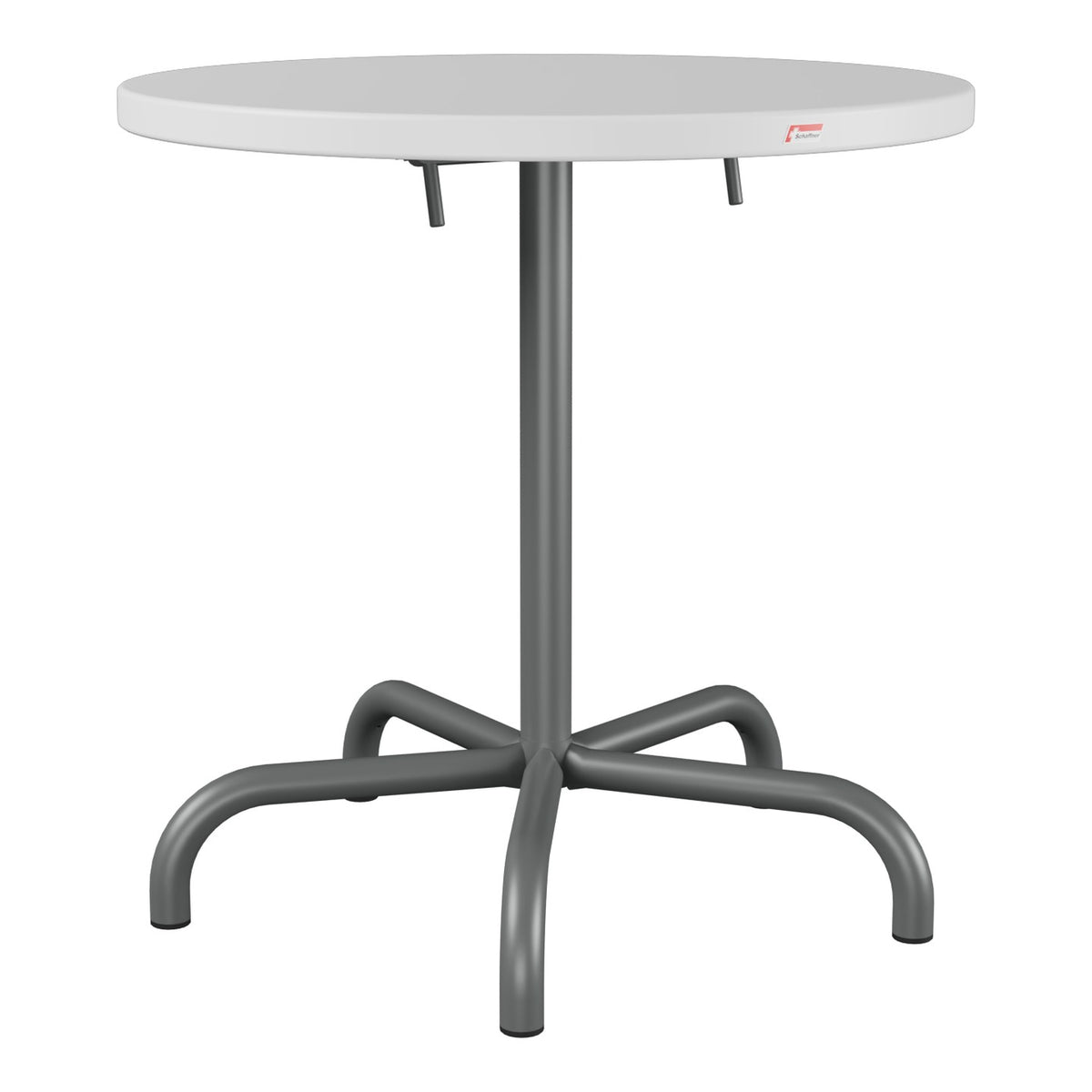 Schaffner Säntis Table repas rabattable Ø72cm – Blanc 90 / Graphite 73