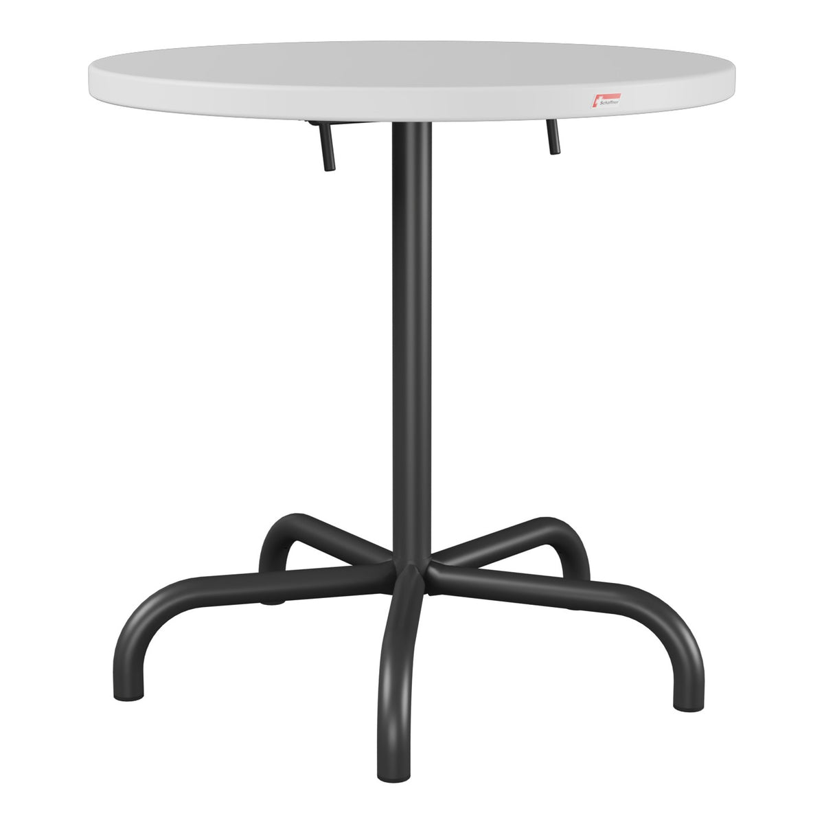 Schaffner Säntis Table repas rabattable Ø72cm – Blanc 90 / Anthracite 77