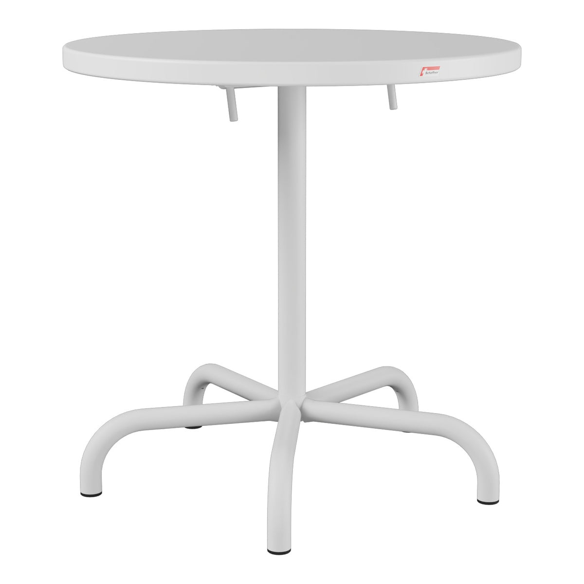 Schaffner Säntis Table repas rabattable Ø72cm – Blanc 90 / Gris Argent 78