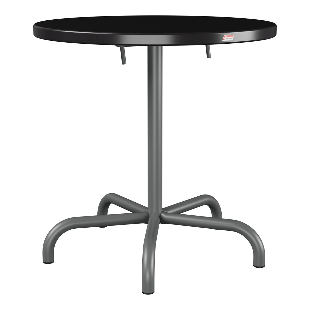 Schaffner Säntis Table repas rabattable Ø72cm – Noir 91 / Graphite 73