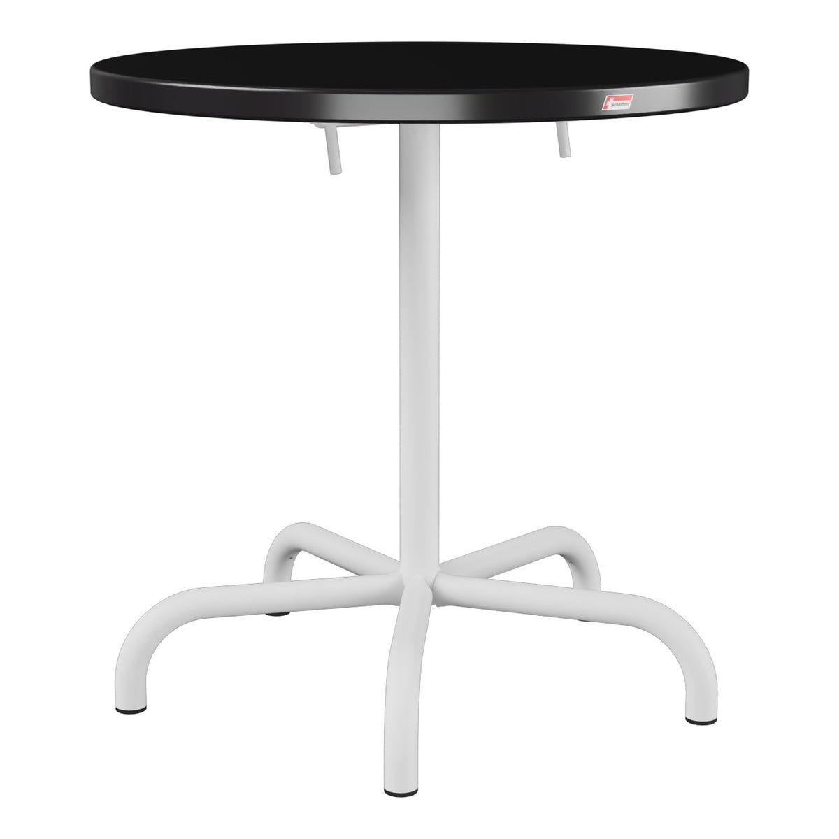 Schaffner Säntis Table repas rabattable Ø72cm – Noir 91 / Blanc 90
