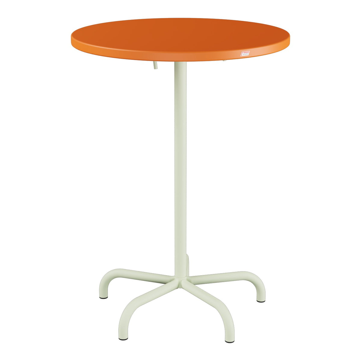 Schaffner Säntis Table haute rabattable ronde Ø80cm h:110cm – Orange 13 / Vert Pastel 64