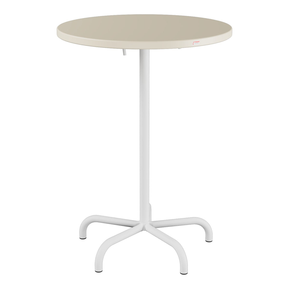 Schaffner Säntis Table haute rabattable ronde Ø80cm h:110cm – Sable Pastel 15 / Blanc 90