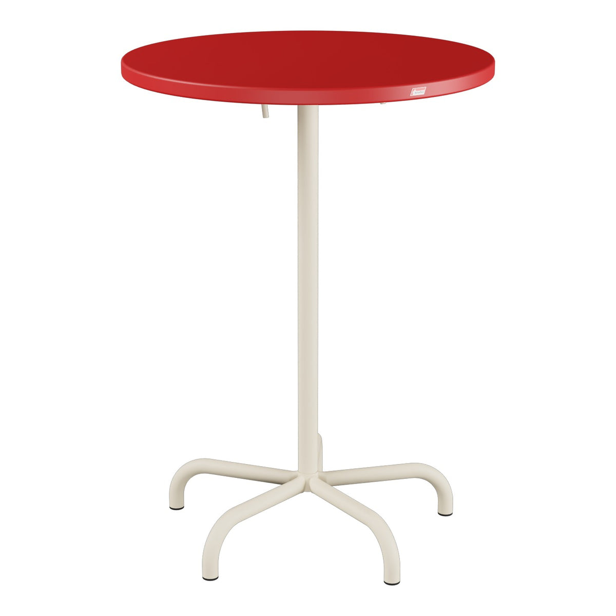 Schaffner Säntis Table haute rabattable ronde Ø80cm h:110cm – Rouge 30 / Sable Pastel 15