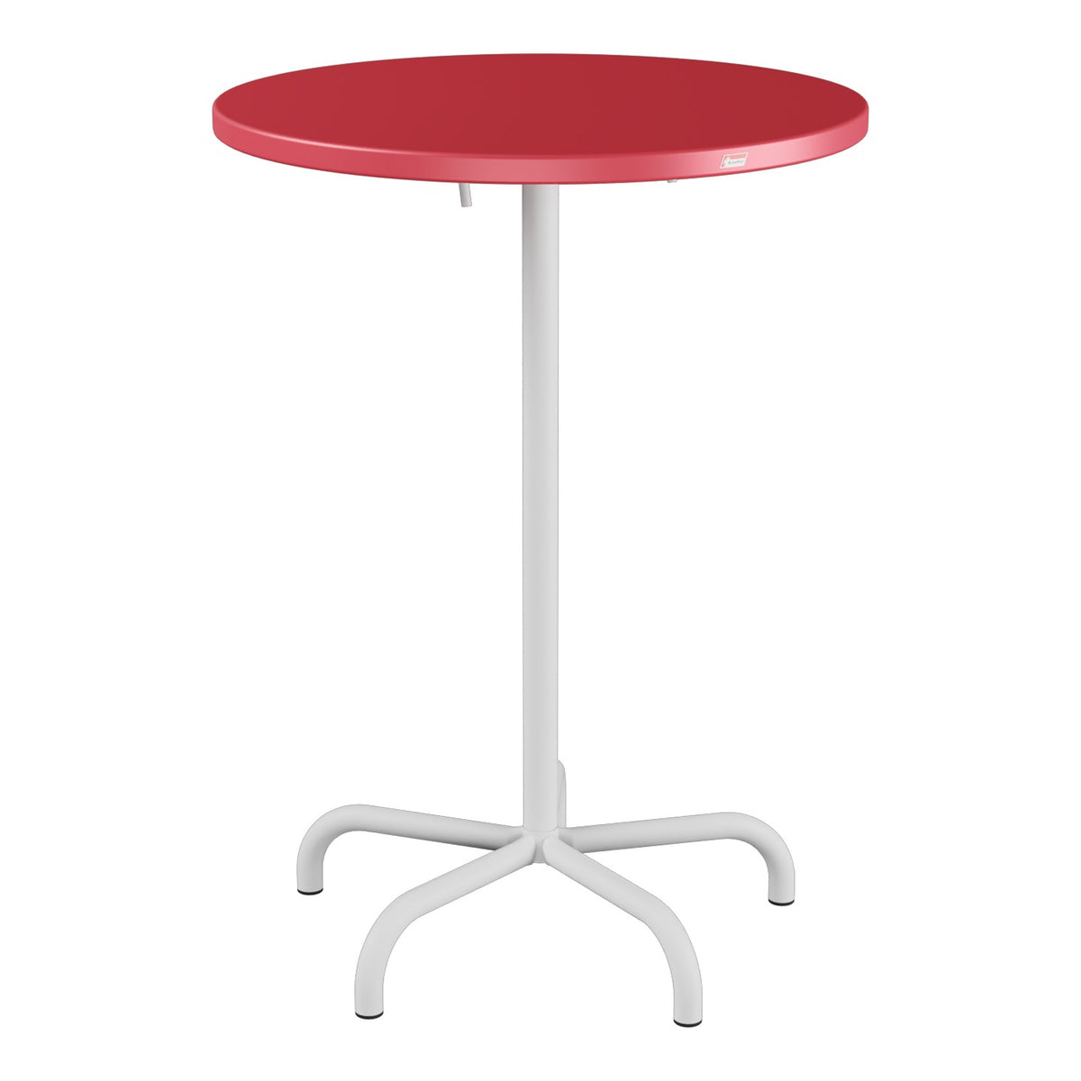 Schaffner Säntis Table haute rabattable ronde Ø80cm h:110cm – Rouge Érable 33 / Gris Argent 78