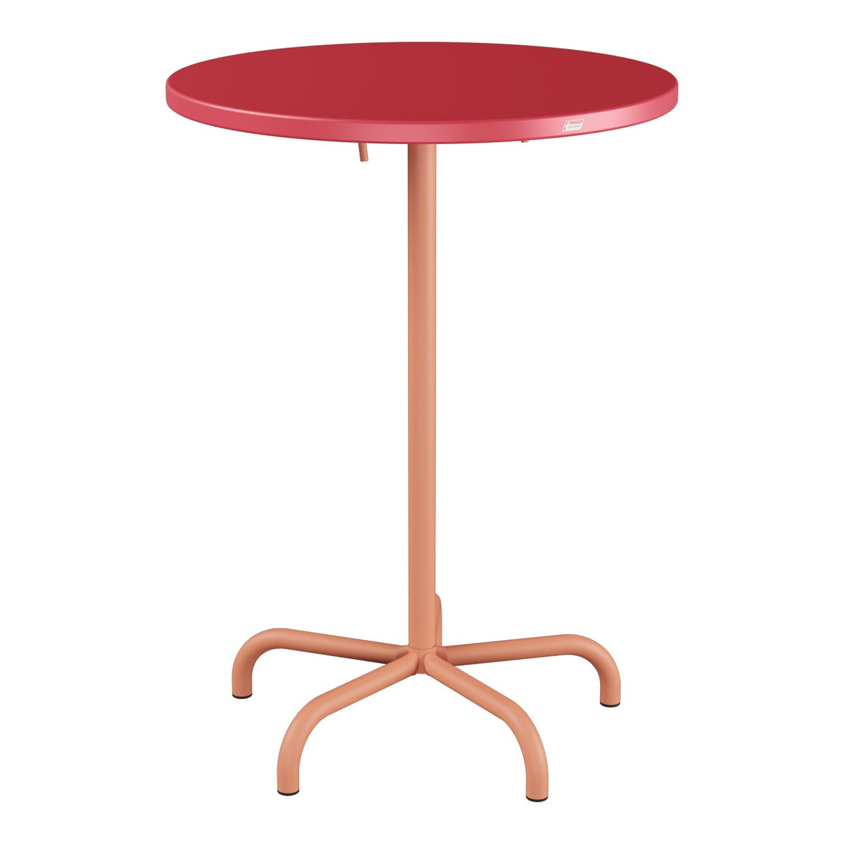 Schaffner Säntis Table haute rabattable ronde Ø80cm h:110cm – Rouge Érable 33 / Terracotta 84