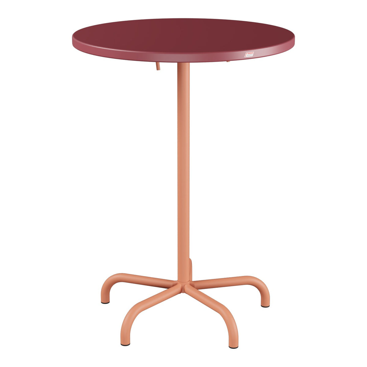 Schaffner Säntis Table haute rabattable ronde Ø80cm h:110cm – Bordeaux 38 / Terracotta 84