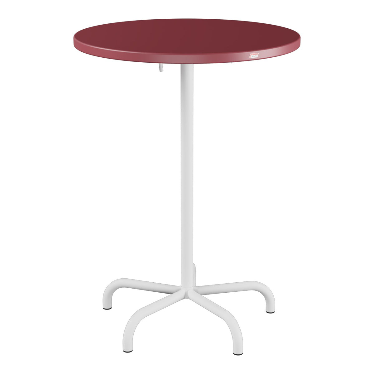 Schaffner Säntis Table haute rabattable ronde Ø80cm h:110cm – Bordeaux 38 / Blanc 90