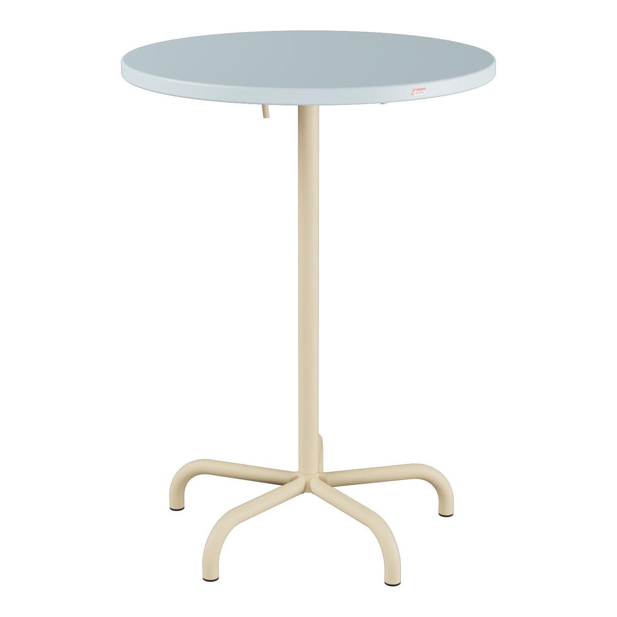Schaffner Säntis Table haute rabattable ronde Ø80cm h:110cm – Bleu Pastel 51 / Marron Pastel 83