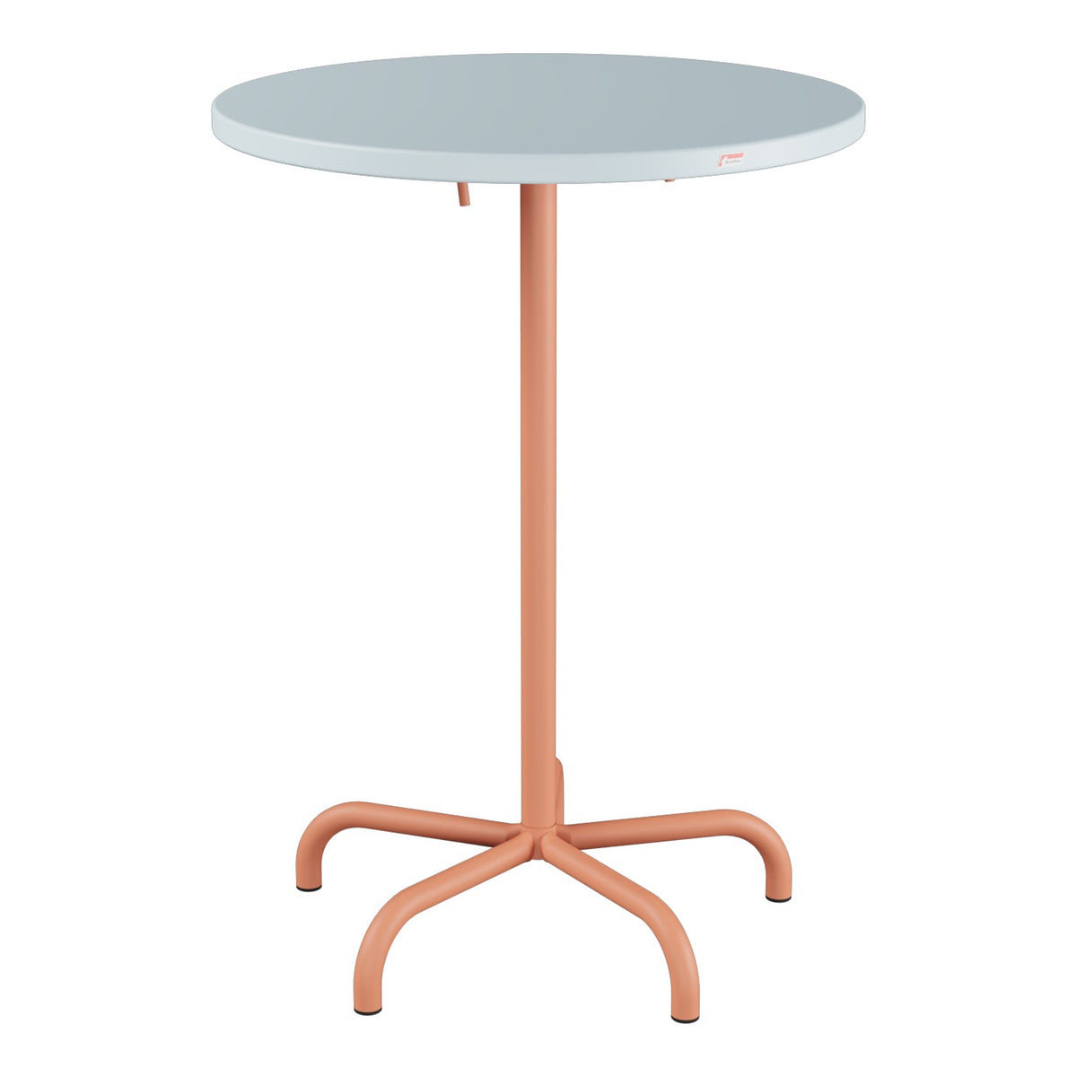 Schaffner Säntis Table haute rabattable ronde Ø80cm h:110cm – Bleu Pastel 51 / Terracotta 84